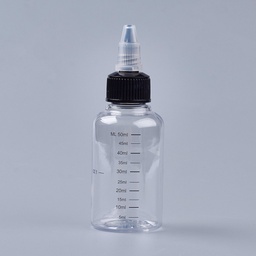 [X-TOOL-WH0090-02A] Bouteille en plastique clair, graduée, 60ml, unité