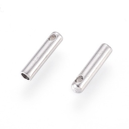 [X-STAS-F232-01A-P] Embout de cordon, INOX argenté, 7x1,6mm, trou: 0,6mm, diamètre intérieur: 1mm