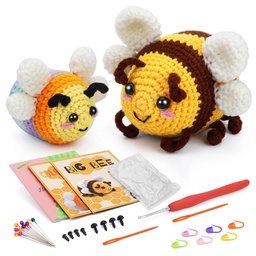 [DIY-F146-02] Kit complet pour débutant au crochet, modèle abeille (2 styles)