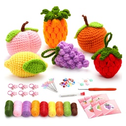 [DIY-F146-04] Kit complet pour débutant au crochet, modèle fruit (6 styles)