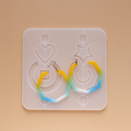 [DIY-L023-30] Moule en silicone, plaque pour bijoux, 156x153x6mm, trous 1.5mm, unité