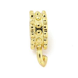[KK-B091-02G] Bélière en laiton avec passant, doré, plaqué or 18k, 9,5x6,5x3mm, trou 1,4mm