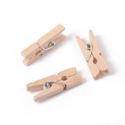 [WOOD-E010-02E] Sachet pinces à linge, en bois naturel, 25,5x8,5x5,5mm, unité