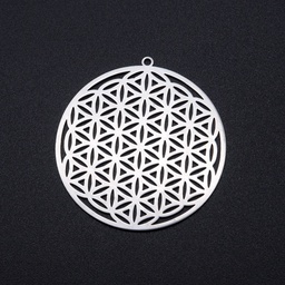 [STAS-T049-T697-1] Pendentif fleur de vie, INOX, 42x40x1mm, trou 1,6mm, unité