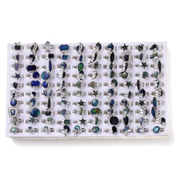 [RJEW-B029-05] Bague d'humeur réglable argenté, platine, change de couleur avec les émotions, à l'unité