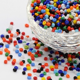 [SEED-C019-2mm-51] Perles de rocaille OPAQUES, TAILLE 2mm, trou 1mm, MULTICOLOR, sachet 12 gr.