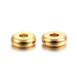 [STAS-F191-13G-A] Séparateurs INOX doré, plaqué or 18k, plat rond, 4x1,2mm, trou 1,2mm, x 200 pièces