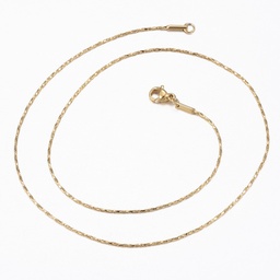[NJEW-H467-B-01G] Collier chaîne INOX doré, placage ionique, longueur 42cm, diam 0,8mm