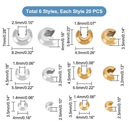 [UN0043_pa   STAS-UN0043-11] Cache noeud INOX argenté, perle à serrer 3,5x4x2,5mm, trou 1,4mm, à l'unité