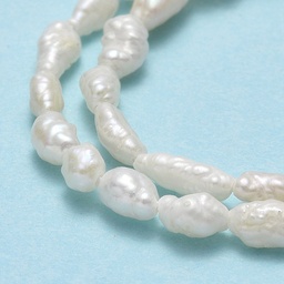 [PEAR-J006-05A] Perle de Culture d'eau douce, naturelle, blanche, 4~6x2,5~3,2mm, trou 0,5mm
