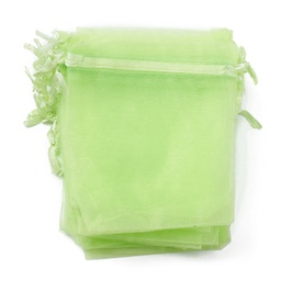 [OP-R016-9x12cm-11] Pochette cadeau en organza, vert pomme, 12x9 cm
