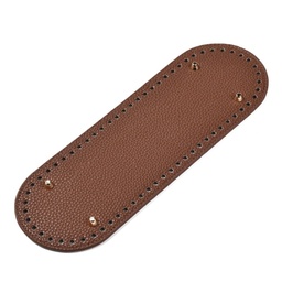 [FIND-M001-08B] Fond de sac en simili cuir marron, ovale, 30x10cm, trous: 0,5 cm