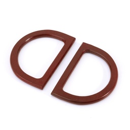[FIND-WH0043-12] Poignée de sac en bois &quot;forme D&quot;, 12x8.5x1cm, couleur marron foncé, à l'unité