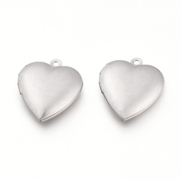[STAS-K192-16P] Pendentif INOX doré, avec cadre photo rond, 31x27,5x5,5mm, taille intérieure 20x20mm