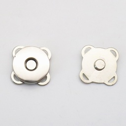 [X-PURS-PW0005-066A-P] Fermoir aimanté à coudre, couleur chromé, 15mm