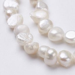 [PEAR-P002-54] Perle d'eau douce naturelle blanche, 6~9x5~6x3~4mm, Trou: 0.5mm, unité