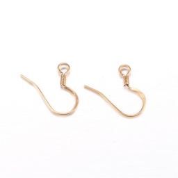 [STAS-N0013-15G] Crochet Boucle d'oreille INOX doré, placage ionique, doré, plat, 14x17x2mm, trou 2mm, unité