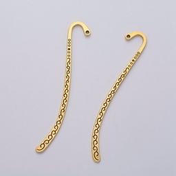 [X-K092Z032] Marque-page en laiton argent antique, de style tibétain, 84x13x2mm, Trou: 1.4mm