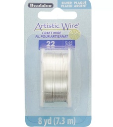 [HIL-153] Fil de cuivre Artistic Wire, plaqué argent, couleur argent, anti ternissement, diam 0.64mm, 7.3m