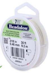 [FC-216    JW03NS-0] Câble 7 brins, satin argenté, diam 0.46mm, 9.2m, la bobine