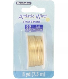 [HIL-155] Fil de cuivre Artistic Wire, plaqué argent, couleur doré, anti ternissement, diam 0.64mm, 7.3m
