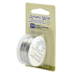 [FC-1328] Fil de cuivre étamé Artistic Wire, couleur argent, anti ternissement, diam 0.81mm, 5.5m