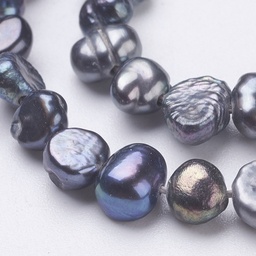 [PEAR-P002-53A] Perle de culture keishi d'eau douce naturelle, baroques, noir, 5~7x4~5x3~4mm, trou 0,3mm, unité