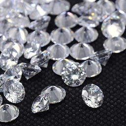 [ZIRC-J013-01-1MM] Strass à dos pointu transparent, facettés, couleur diamant, 1mm, qualité AAA