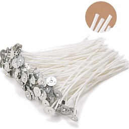 [PW-WG19051-01] Mèche à bougie sur socle, cirée, 9cm, à l'unité