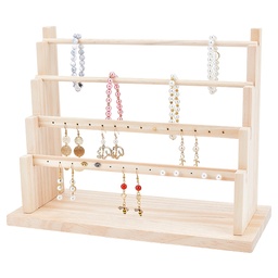 [EDIS-WH0031-05B] Présentoir boucle d'oreille 4 niveaux en bois 15x34x27cm