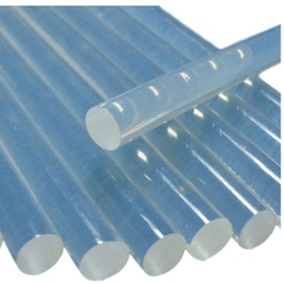 [SCRA-PW0004-195A] Batons de colle en plastique clair pour pistolet colle 150x7mm, paquet de 10