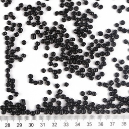 [C020 SEED-C019-4mm-49] Perles de rocaille opaques taille 4 mm, trou 1,5 mm, sachet d'env. 12 gr, noir
