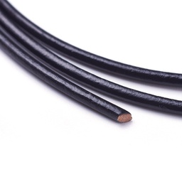 [X1-NPS001Y-3] Cordon en cuir rond, NOIR, 2mm, rouleau de 10m