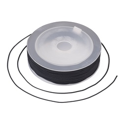 [PJ-TAC0006-01A] Fil de jade de diamètre 1mm, NOIR, bobine de 45m