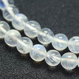 [G-P342-02B-6mm-A] Pierre de Lune naturelle, ronde, grade A, 6mm, trou 1mm, unité