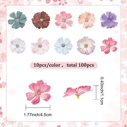 [DIY-CP0007-29] Fleur artificielle en tissu de soie, 45x11mm, 10 coloris, la pièce