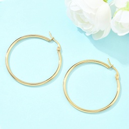 [EJEW-N0016-11G-F] Boucle d'oreille INOX doré, placage ionique, plaqué or 18k, 40x2mm, pin 1x0,7mm, à la paire