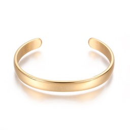 [STAS-I110-10-8mm-G] Bracelet jonc INOX doré, placage ionique, 57x40x8mm