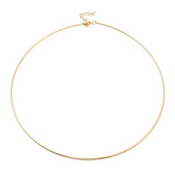 [STAS-D084-32G] Collier tour de cou INOX doré, avec fermoir et chaîne de sécurité, 12,7cm, épaisseur 1,5mm