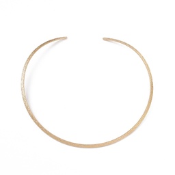 [STAS-B036-05G] Collier tour de cou rigide INOX doré, texture florale, 14cm, épaisseur 0,36cm