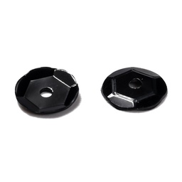 [PVC-A001-6mm-11] Pochette de sequins, noir, 7x0,5mm, trou 1mm, env. 10g