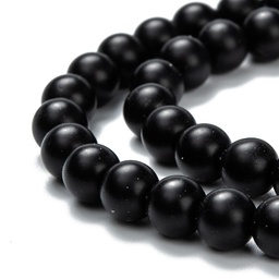 [G-Z024-01C] Pierre Onyx noir, mat, 6mm