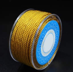 [OCOR-E022-B-07] Ruban de nylon doré, corde torsadée, 2,5mm / mètre