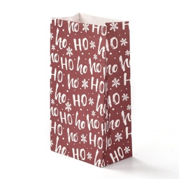 [CARB-G006-01D] Sac en papier kraft, modèle HOHOHO, Noël, 12x7,5x23cm
