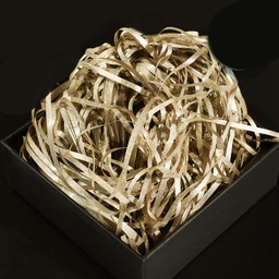 [PAAG-PW0001-008J] Papier froissé découpé, imitation raphia, pailleté doré, 3mm, 10g le paquet