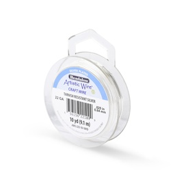 [AWS-22S-10-10YD] Fil en laiton Artistic Wire, plaqué 22GA, argent , diam 0.64mm, 9.1m