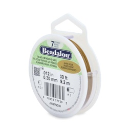 [JW01NG-0] Câble 7 brins, satin gold, diam 0.30mm, 9.2m