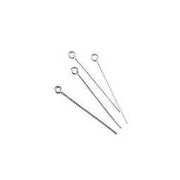 [EP30NI] Tige avec boucle, 30mm, métal, couleur argent, 10 unités