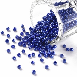[C019  SEED-C021-2mm-128] Perles de rocaille OPAQUES, TAILLE 2mm, trou 1mm, BLEU FONCÉ NACRÉ, sachet 12 gr.