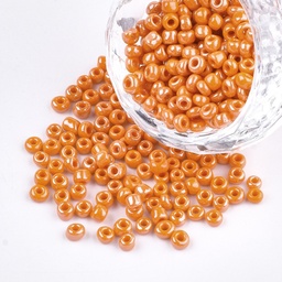[C019  SEED-C021-2mm-130] Perles de rocaille OPAQUES, TAILLE 2mm, trou 1mm, ORANGE NACRÉ, sachet 12 gr.
